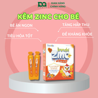 Kẽm cho bé ZinC INNOBI trẻ hết biếng ăn Hấp thu tốt Tiêu hóa khỏe ăn ngon Tăng đề kháng, Hộp 15 ống