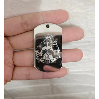 Dây chuyền inox mặt hình thẻ bài dogtag khắc chữ hình theo yêu cầu không gỉ CR02