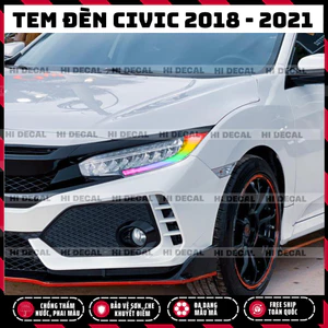 Decal dán đèn Civic 2018 - 2021 tem dán đổi màu đèn chống nước, không nhả keo
