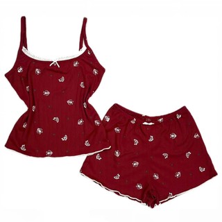 Set Bộ Ngủ Nữ 2 Dây Phôm Ôm Hoạ Tiếc [XmFamily] chất thun tăm mịn mát co giãn 4 chiều