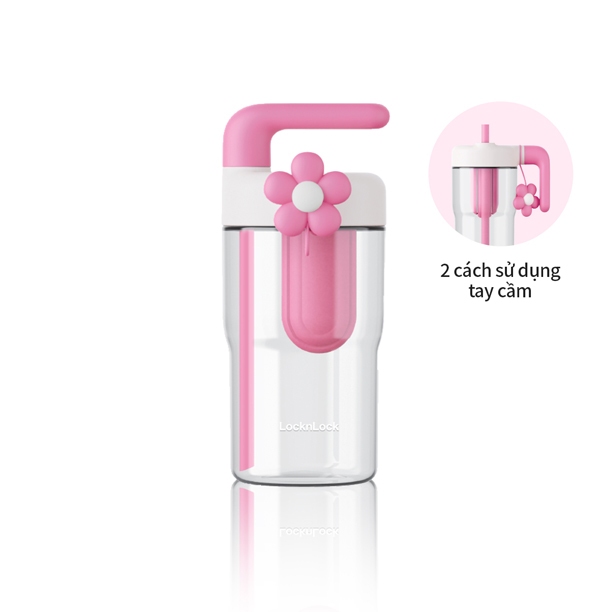 Bình Nước Nhựa Tritan LocknLock Handy Infuser Bottle ABF916 Dung Tích 770ml, Kèm Ống Hút, Hoa Trang Trí - K-MALL