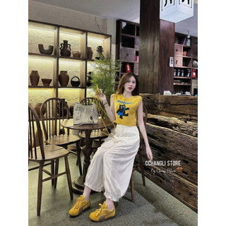 LT - Áo len nữ sát nách tanktop hình chú mèo đen, dáng lửng croptop free size 1151