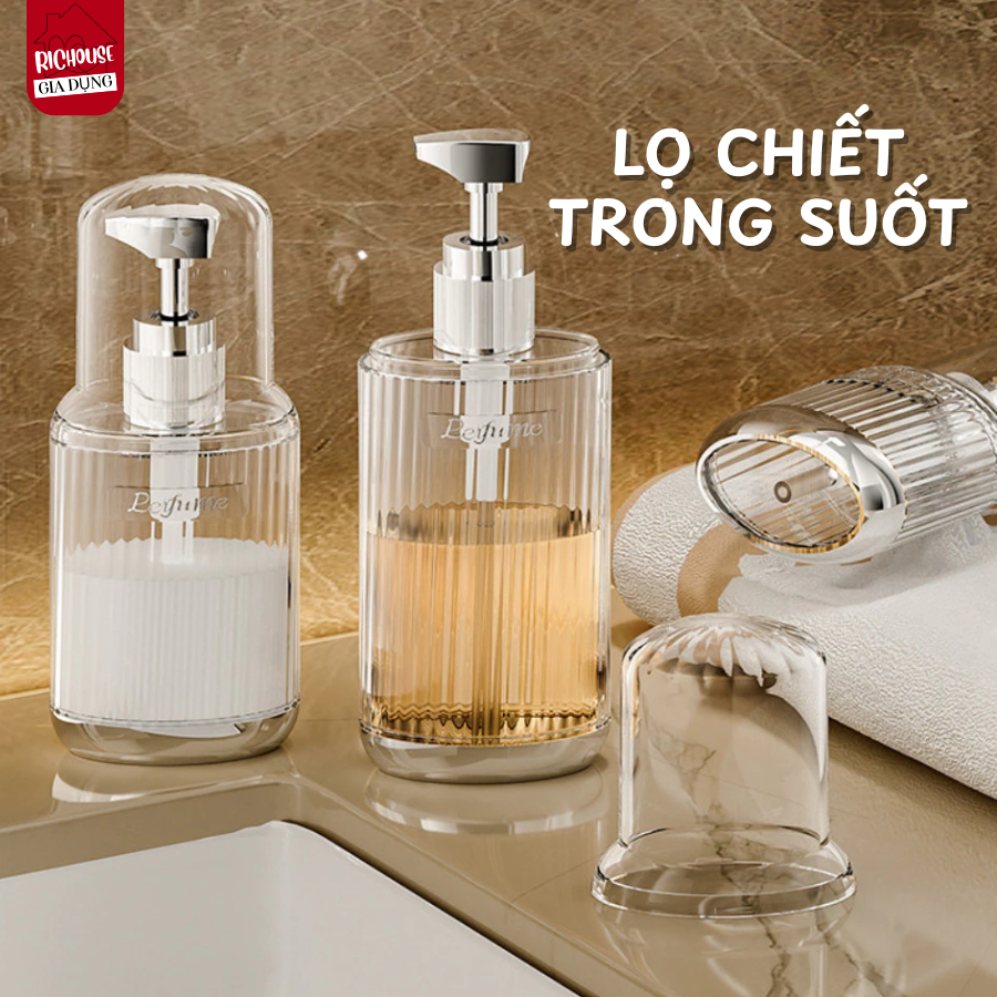 Bộ Chai Chiết Sữa Tắm Du Lịch, Lọ Chiết Dầu Gội Trong Suốt Cao Cấp Tiện Lợi
