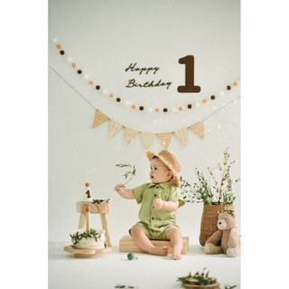 Set áo quần linen xanh lá cho bé trai