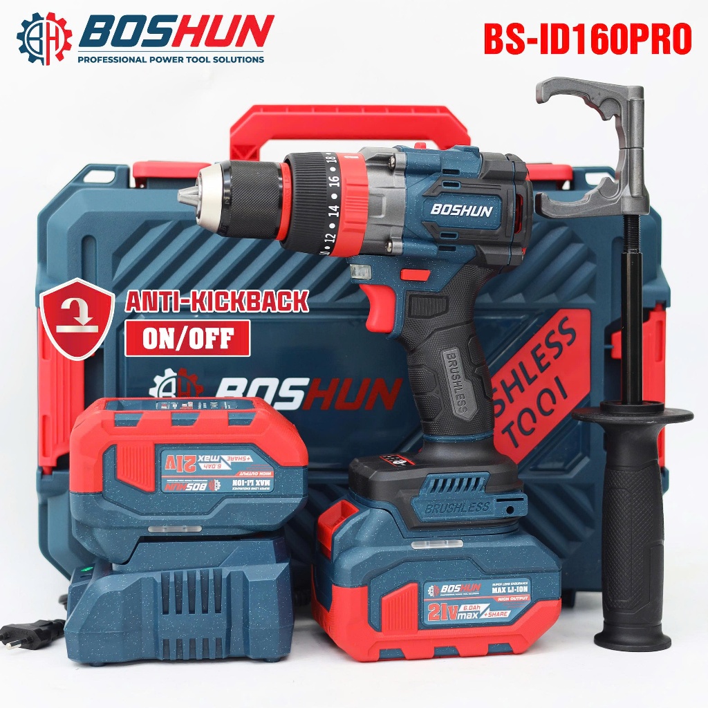 [Chính Hãng] Máy Khoan Rút Lõi 160N Boshun BS-ID160PRO Có Antikickback Chuyên Rút Lõi, Khoan Bê Tông, Tường,...