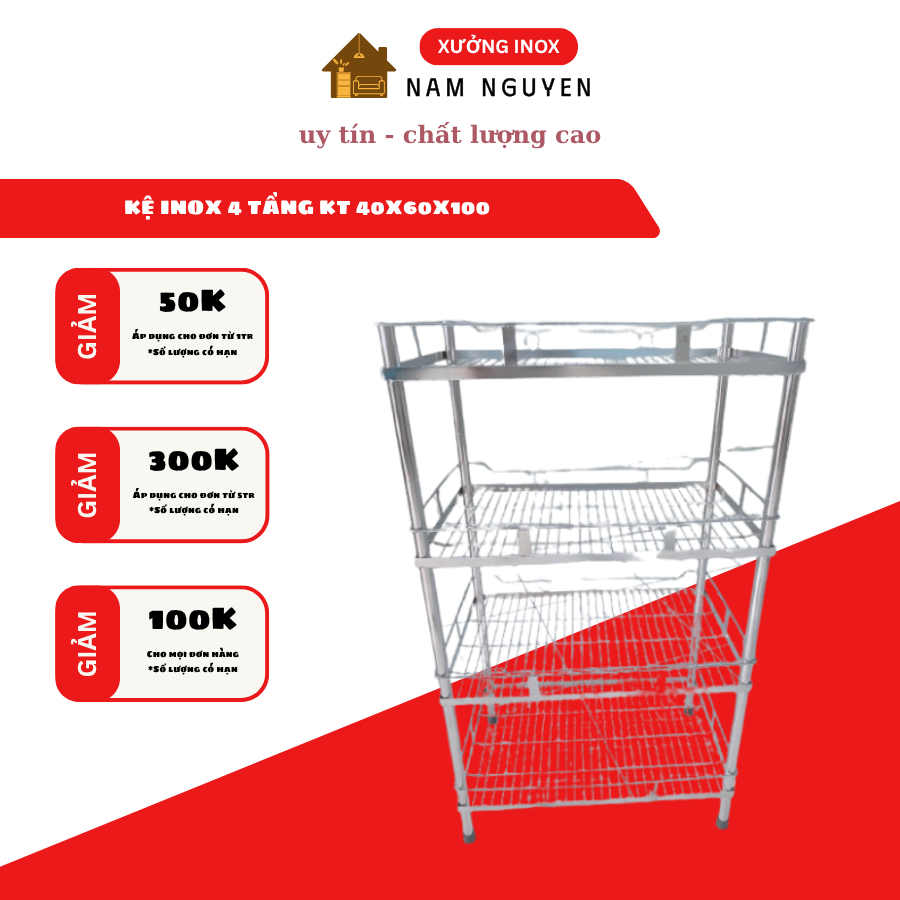 kệ inox 304 để chén bát đủ kích thước