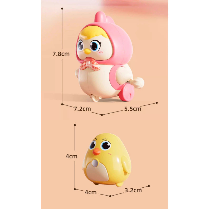 Đồ chơi vặn cót gà nối đuôi nhau vui nhộn cho bé, đồ chơi đàn gà từ tính nối đuôi xoay 360 độ
