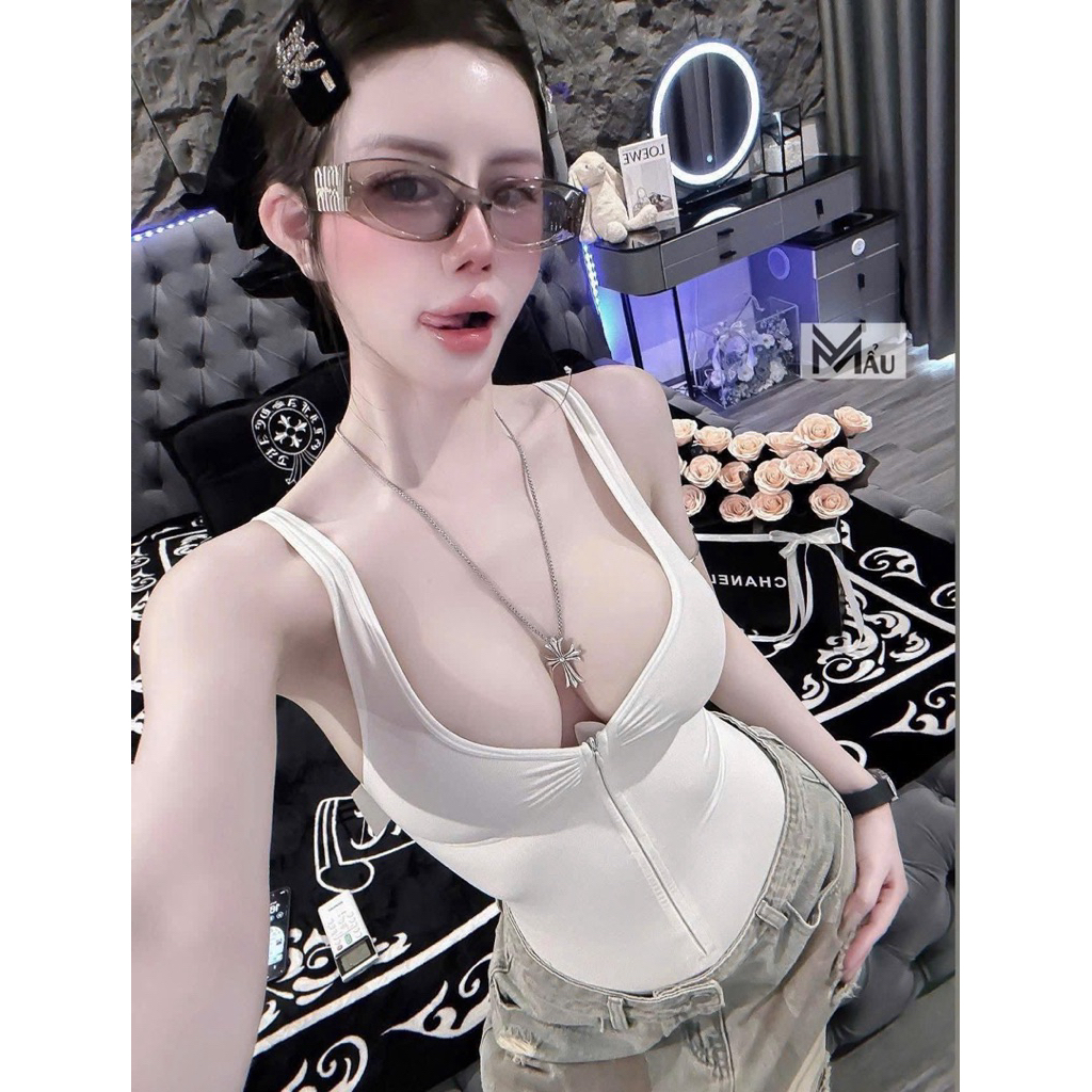 Áo bodysuit khoá kéo dúm ngực siu xinh