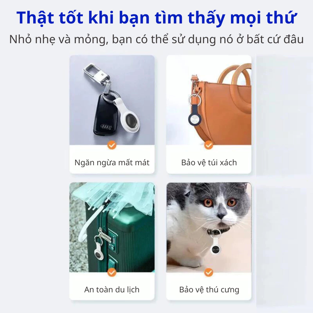 Thiết Bị Định Vị F5 FINDMYTAG Thông Minh, Dành Cho ANDROID và IOS, Định Vị Toàn Cầu, BH 24 Tháng