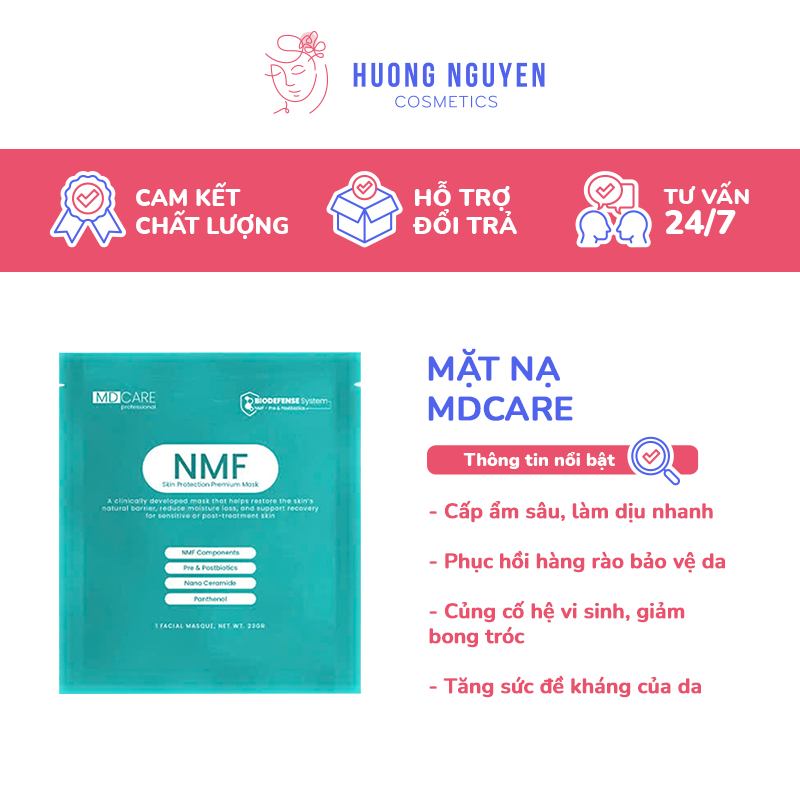 Mặt Nạ Cấp Ẩm, Phục Hồi & Cân Bằng Lợi Khuẩn MDCare NMF Skin Protection Premium Mask