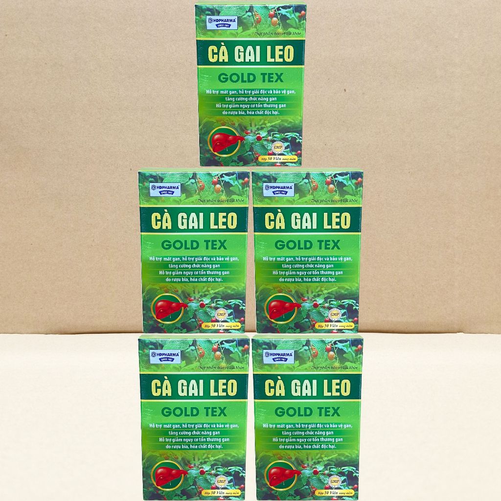 Combo 5 Hộp Cà Gai Leo Gold Tex Xanh Chai - Rostex - Hải Dương - Vitamin Chữa Lành