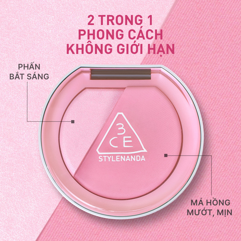 Phấn Má Hồng Bắt Sáng 3CE Blush Lighter Mịn Lì