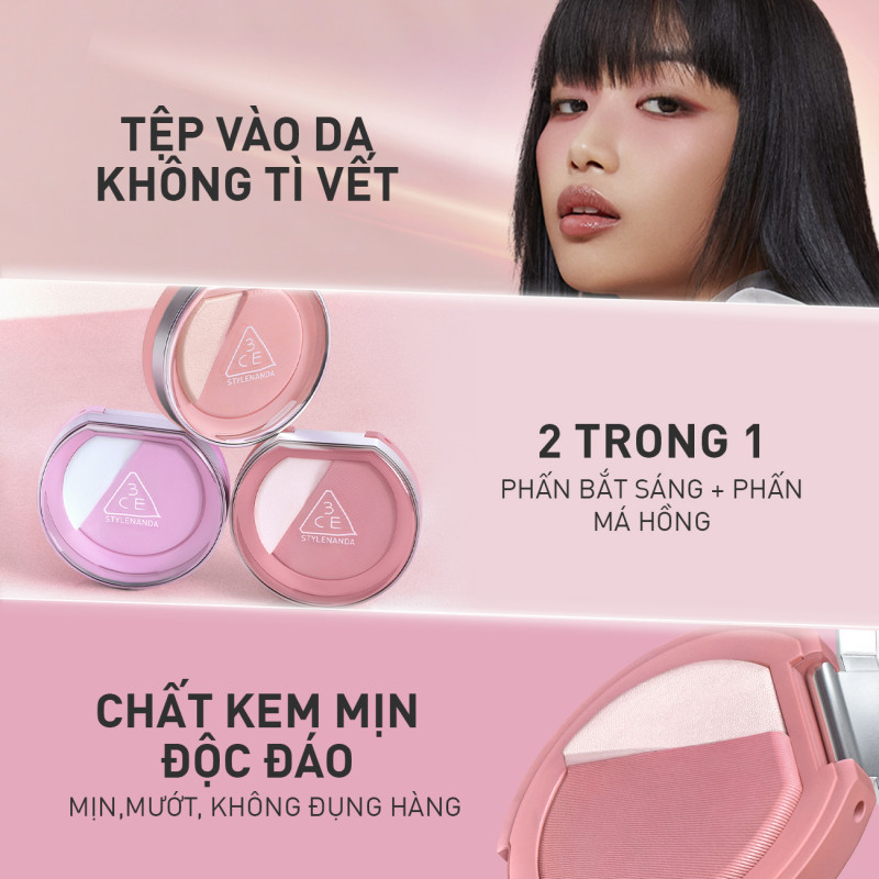 Phấn Má Hồng Bắt Sáng 3CE Blush Lighter Mịn Lì