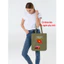 Túi tote xanh lá yêu nước Không có gì quý hơn Độc Lập Tự Do có khóa kéo túi vải canvas đeo vai đi chơi đi học tuie0220
