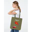 Túi tote xanh lá yêu nước Không có gì quý hơn Độc Lập Tự Do có khóa kéo túi vải canvas đeo vai đi chơi đi học tuie0220
