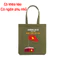 Túi tote xanh lá yêu nước Không có gì quý hơn Độc Lập Tự Do có khóa kéo túi vải canvas đeo vai đi chơi đi học tuie0220