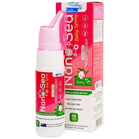 Dung dịch xịt vệ sinh mũi Nano Sea Baby Spray 75ml làm sạch và ngừa sổ mũi
