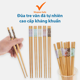 Đũa tre vân đá tự nhiên cao cấp kháng khuẩn dùng ăn cơm xuất khẩu sang trọng