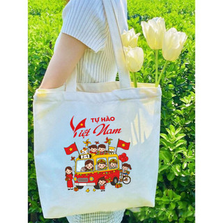 Túi tote Tự hào Việt Nam túi vải canvas chào đón Lễ Quốc Khánh 2/9 dùng đeo vai đi chơi đi học tota0221