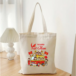 Túi tote Tự hào Việt Nam túi vải canvas chào đón Lễ Quốc Khánh 2/9 dùng đeo vai đi chơi đi học tota0221