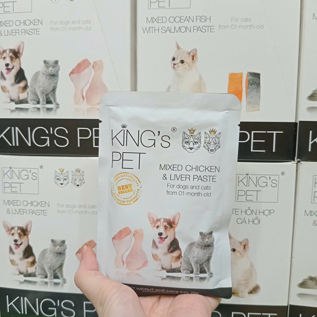 Pate Hỗn Hợp King’s Pet Túi 70gr - Thức Ăn Cho Chó Mèo