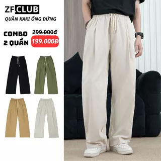 Quần Vải Ống Rộng kaki Dù Xếp Ly From Suông ZONEF CLUB ,Nam Nữ Phong Cách Hàn Quốc Chất Liệu Mềm Mát Thỏa Mái ( QKK )