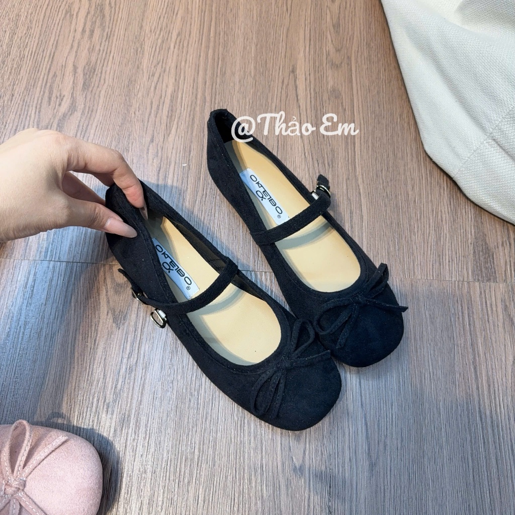 [Thảo Em Boutique] [BB23] Giày bệt búp bê nữ đế 2p gắn nơ xinh đế mềm êm chân công sở ( Full Box )
