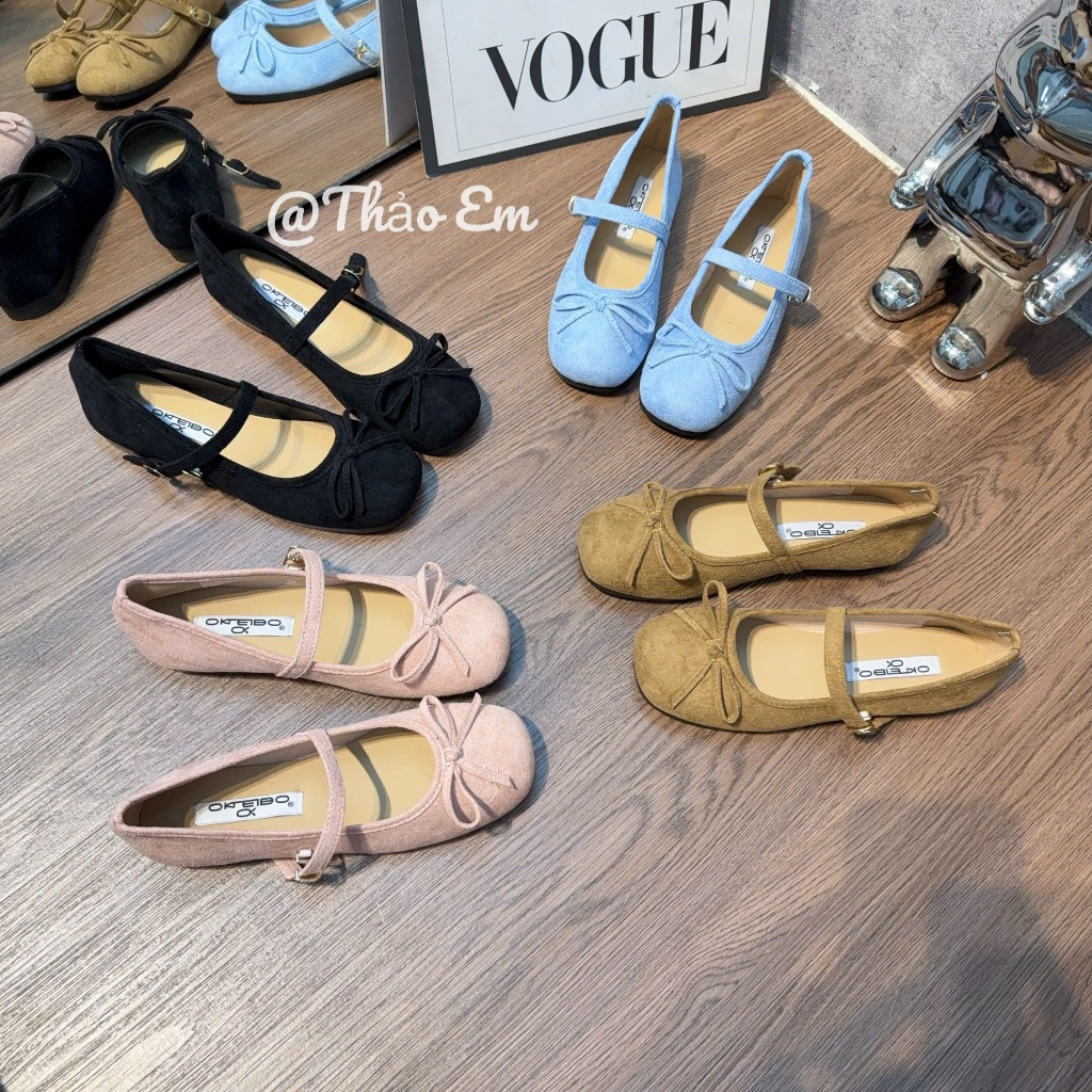 [Thảo Em Boutique] [BB23] Giày bệt búp bê nữ đế 2p gắn nơ xinh đế mềm êm chân công sở ( Full Box )