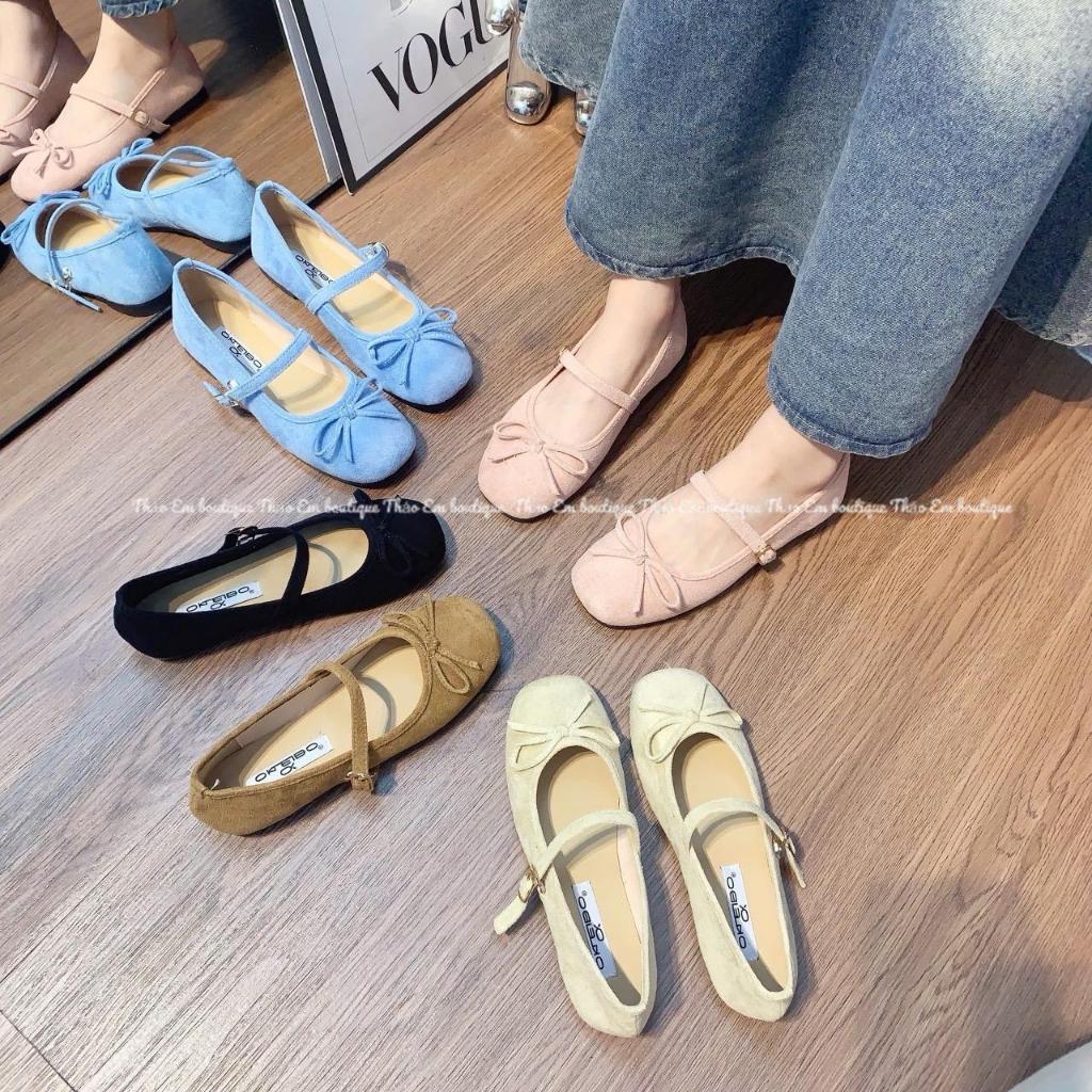 [Thảo Em Boutique] [BB23] Giày bệt búp bê nữ đế 2p gắn nơ xinh đế mềm êm chân công sở ( Full Box )