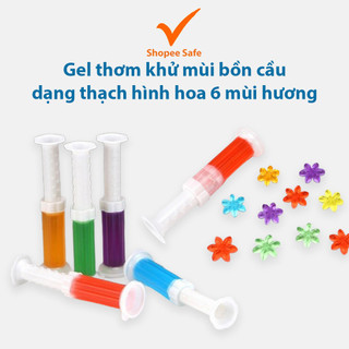 Gel thơm khử mùi bồn cầu dạng thạch hình hoa 6 mùi hương dễ chịu, tiện dụng cho nhà vệ sinh