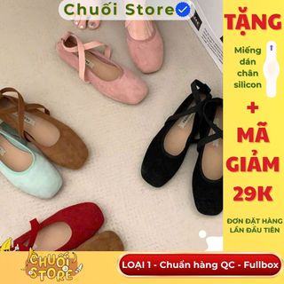 Giày bệt nữ da PU tổng hợp dệt vải đế cao su nhẹ nhàng nữ tính thoải mái mềm mại