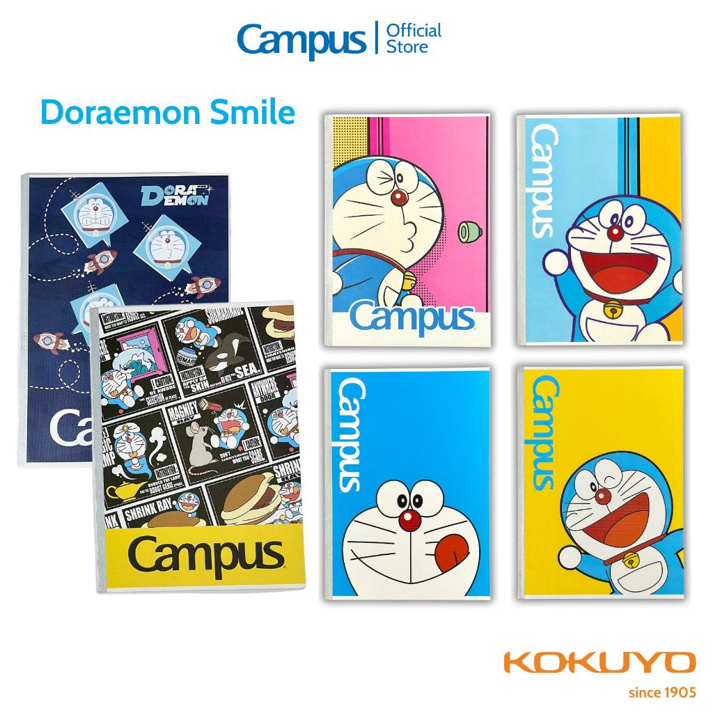 Vở ghi chép Cao cấp Campus Doraemon Smile Khổ B5 80/120/200 trang, kẻ ...