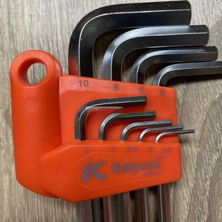 Bộ lục giác bi trắng mờ chữ L KAPUSI K-0191, 9 chi tiết từ 1.5-10mm Hợp kim thép