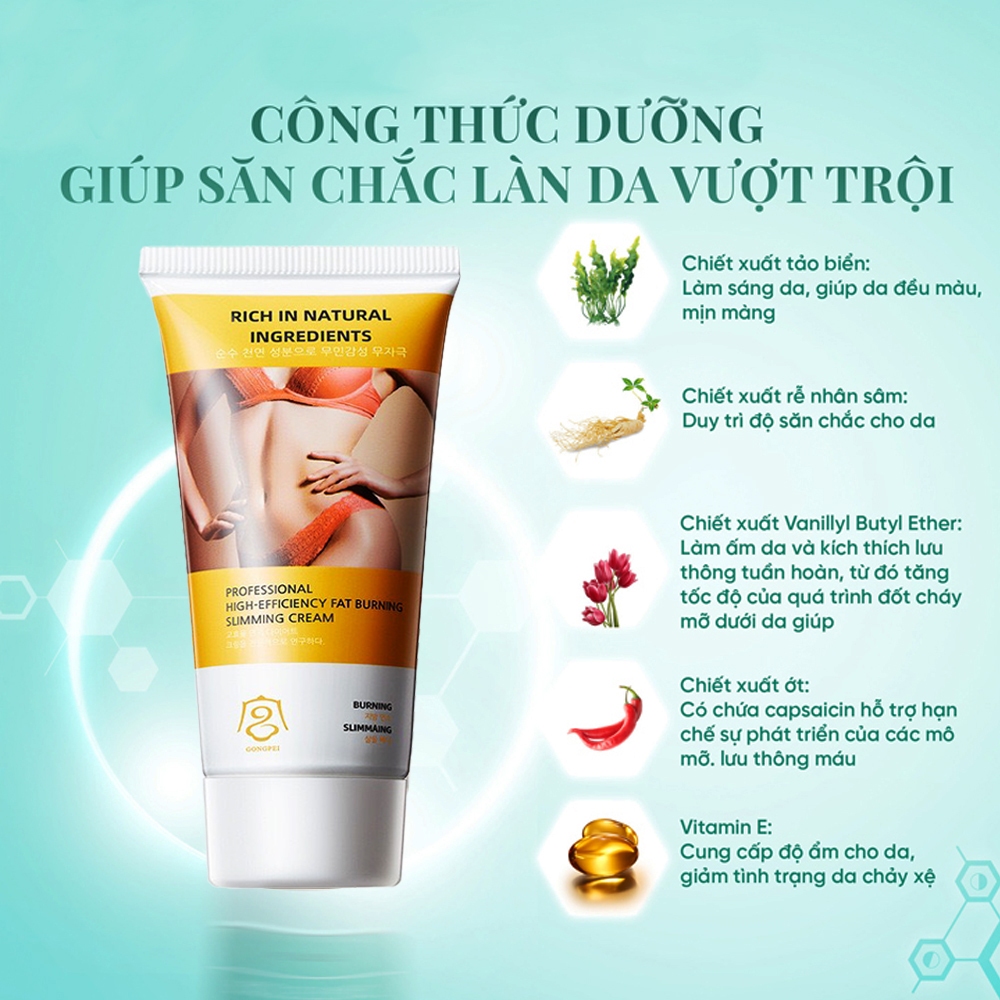 Kem Giảm Mỡ Bụng Gongpei Hàn Quốc chính hãng, Tan Mỡ Bụng Hiệu Quả An Toàn, Kem Giảm Mỡ Bụng Sau Sinh Hiệu Quả
