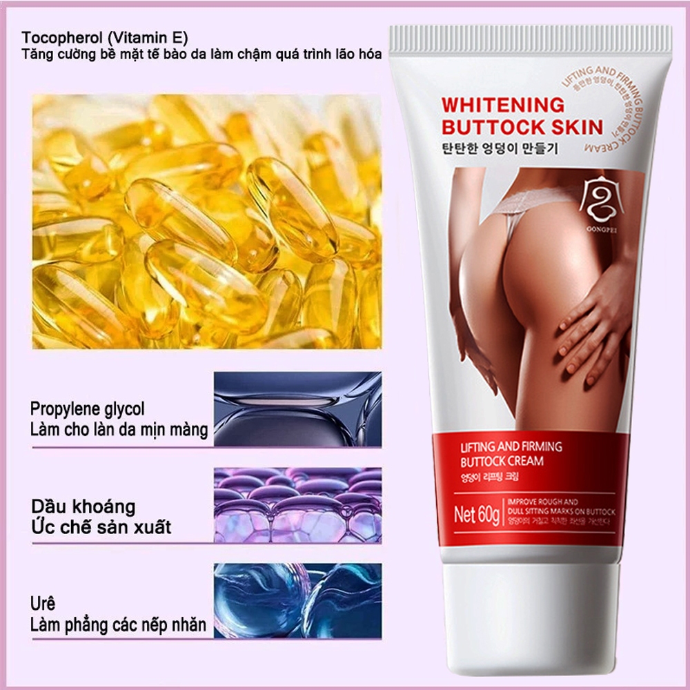 Kem Nở Mông Gongpei Hàn Quốc chính hãng, Mông Đầy Đặn Săn Chắc Chống Chảy Xệ, Kem Nâng Mông Nở Mông Làm Trắng Ngừa Thâm