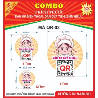 Mã QR Ngân hàng hình Chibi Cute, Dán ốp Điện thoại, Cửa tiệm, Cá Nhân