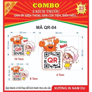 Mã QR Ngân hàng hình Chibi Cute, Dán ốp Điện thoại, Cửa tiệm, Cá Nhân