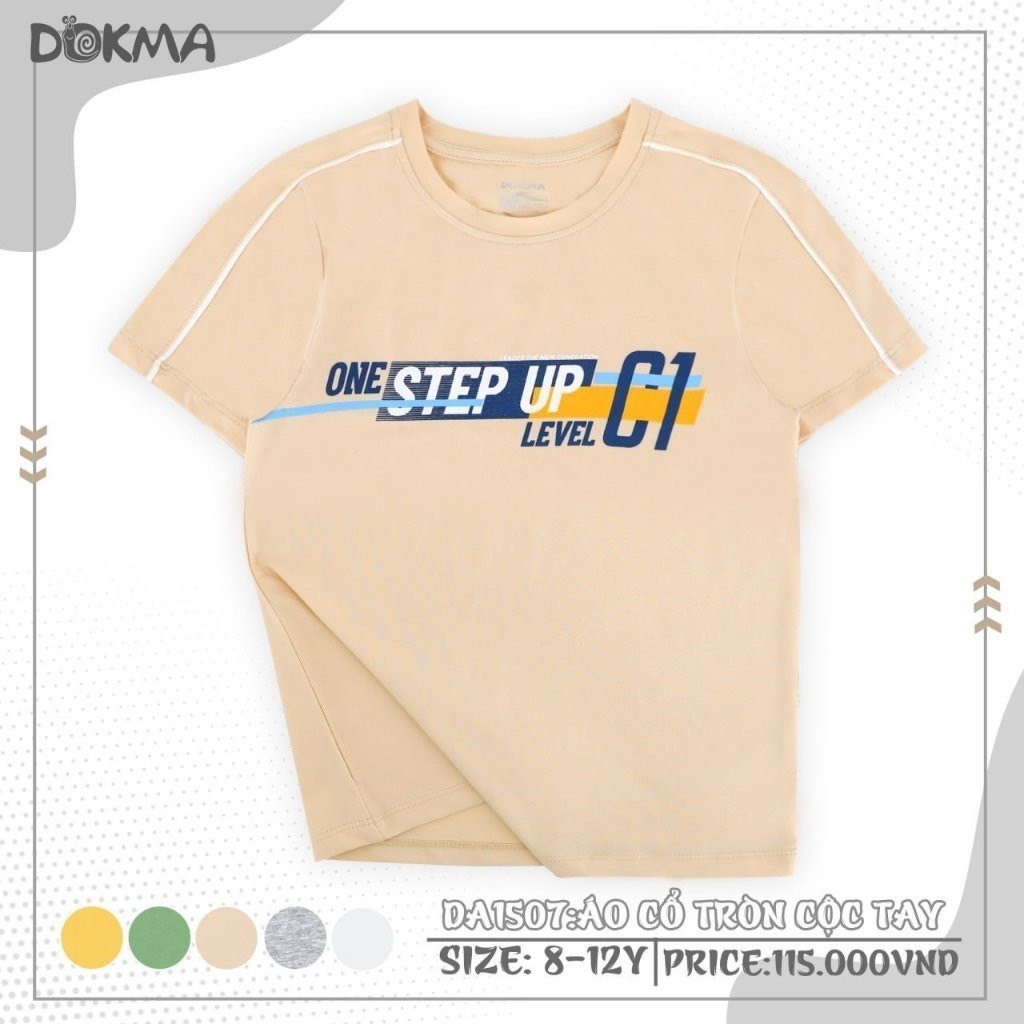 (25-42kg, 8-12Y) Áo Phông Cộc Tay Bé Trai Dokma DA1507 DA2776 DA2774 DA2873  DA1555