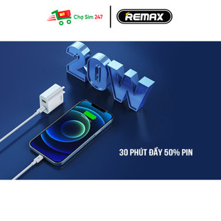 Bộ sạc nhanh 20W REMAX RP-U68 2 cổng USB + Type C kèm cáp sạc C to L - White
