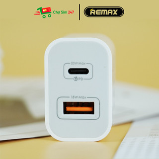 Bộ sạc nhanh 20W REMAX RP-U68 2 cổng USB + Type C kèm cáp sạc C to L - White