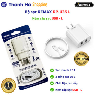 Bộ sạc REMAX RP-U35 (U35 2 cổng USB và cáp) - DC5V-2.1A - kèm cáp sạc màu White