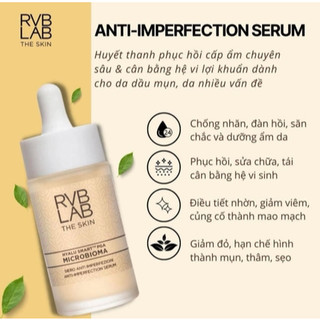 (TEM CÔNG TY) RVB LAB ANTI-IMPERFECTION SERUM - HUYẾT THANH CÂN BẰNG VI LỢI KHUẨN CHO DA MỤN (30ML)