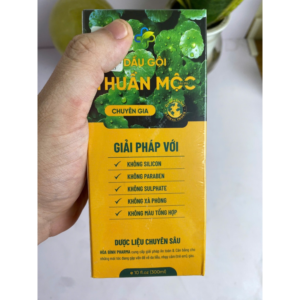 Dầu gội thảo dược Thuần Mộc hỗ trợ làm sạch nấm da đầu, sạch gàu, giảm rụng tóc, chai 300ml