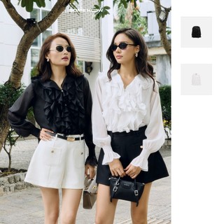 Áo Nữ Romantic Ruffle Blouse, Chất Vải Tằm Ánh Thoải Mái,WKI062, SOME HOW STORE
