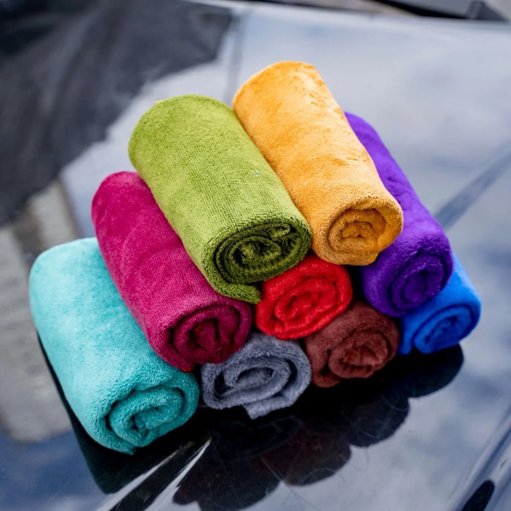 Khăn tắm, trải giường Microfiber Siêu Thấm | Không Rụng Lông, Lau Xe – Nhà Bếp – Spa – Kính Tay, Nhanh Khô, Đa Năng