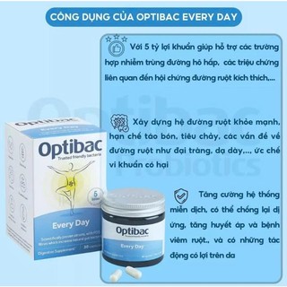 Men vi sinh Optibac Probiotics Every Day sử dụng hàng ngày hộp 30 viên