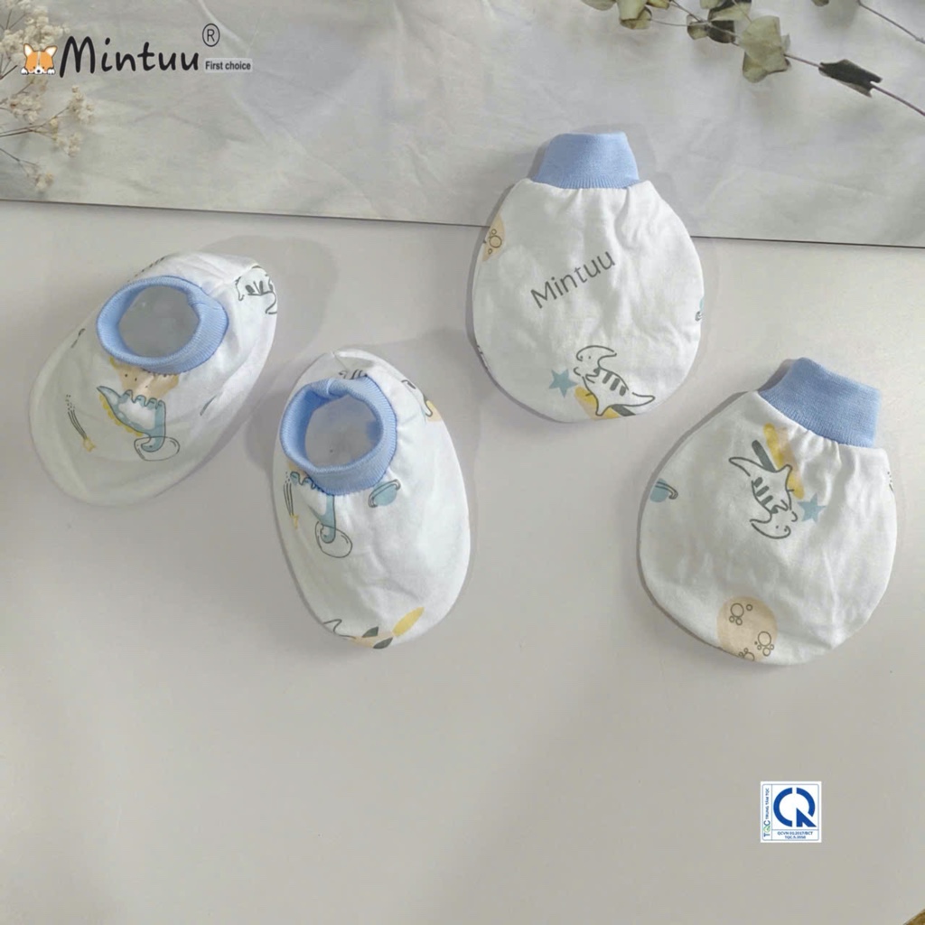 Chi tiết thực tế [Review] Bộ Bao Tay Chân Sơ Sinh Cotton 100% Mintuu 3161 Có Êm & Không Thít Cổ Tay? chính hãng trên Shopee