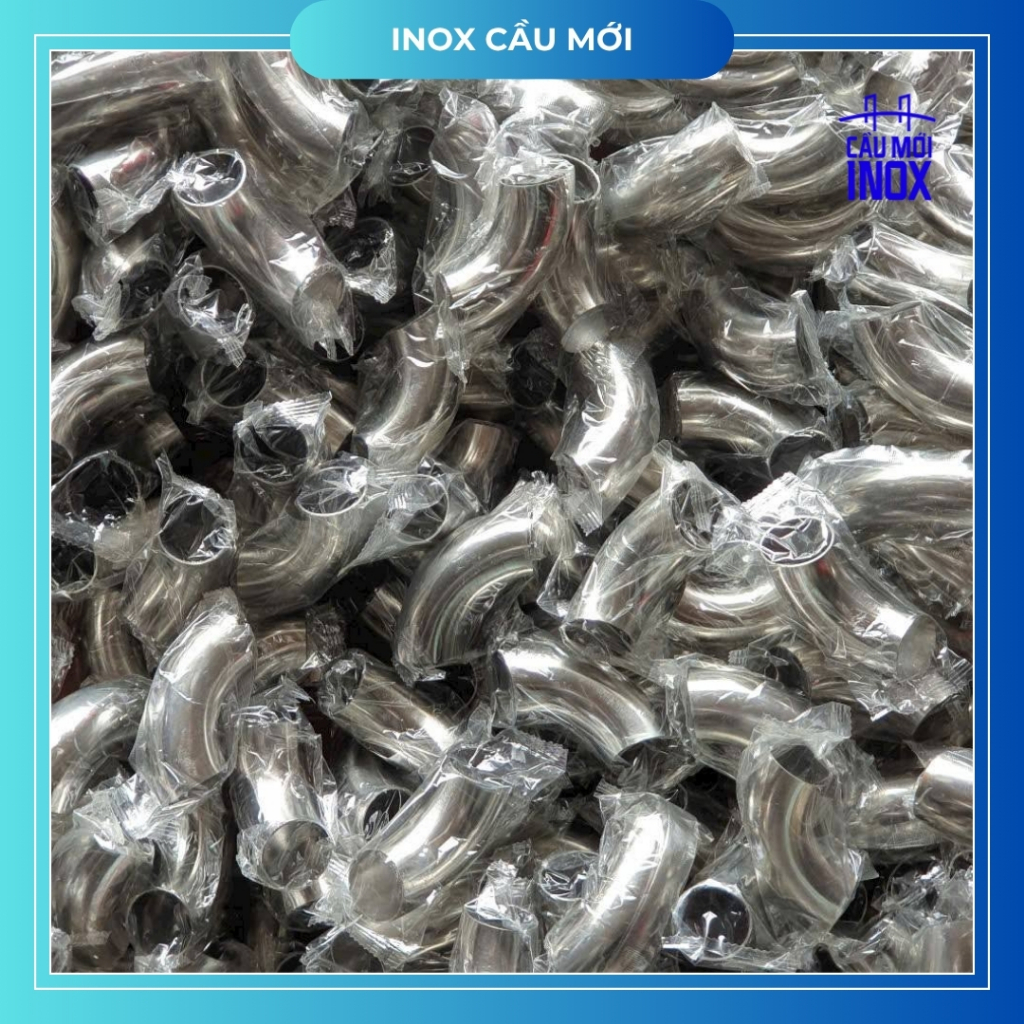 Cút Inox 304, dày 1ly-1.5ly, kích thước D16-D19-D22-D25-D27-D32-D34-D38-D42-D51-D60, co inox 90 độ