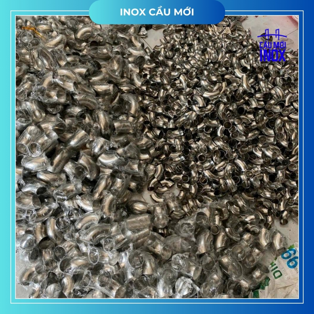 Cút Inox 304, dày 1ly-1.5ly, kích thước D16-D19-D22-D25-D27-D32-D34-D38-D42-D51-D60, co inox 90 độ