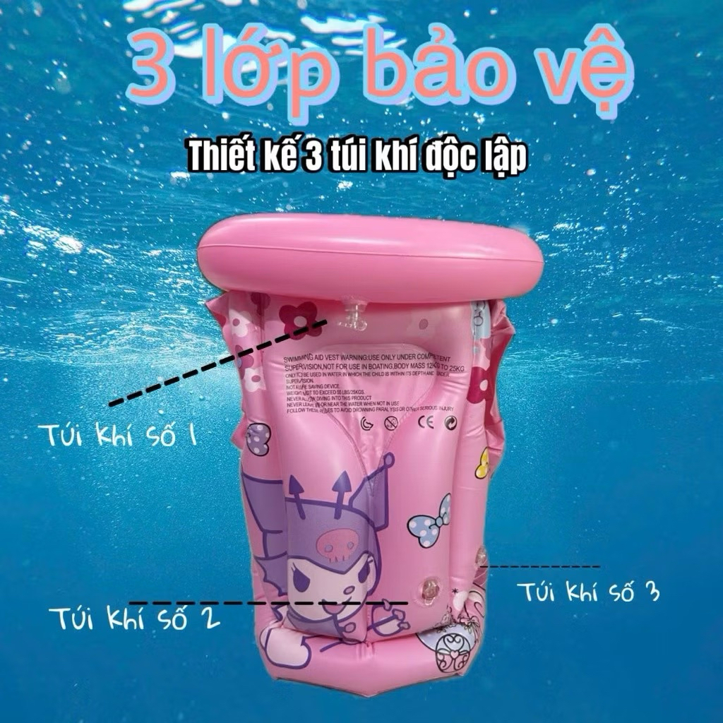 Áo Phao Bơi Trẻ Em In Hoạt Hình Dễ Thương, Chống Trôi, Có Đệm Cổ, Quai Gài Chắc Chắn, Cho Bé Gái 2–6 Tuổi